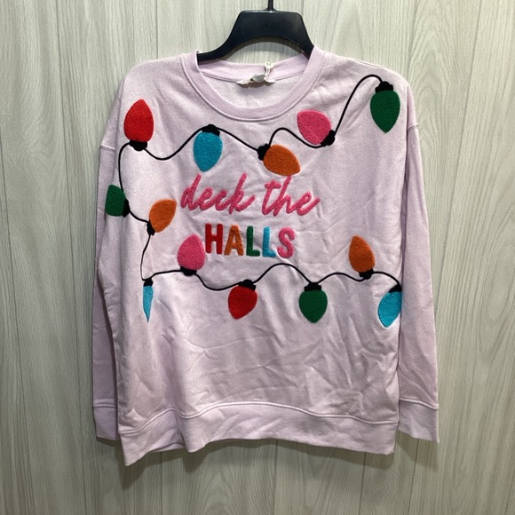 Shiraleah Tops - SHIRALEAH Women's (Size XL) Long Sleeve Crewneck Sweatshirt Holiday Deck Halls